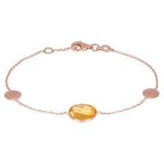 Bracelet Kensington en or rose satiné 14 carats avec citrine