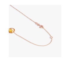 14K Satin Rose Gold Kensington Necklace with Citrine and Prasiolite