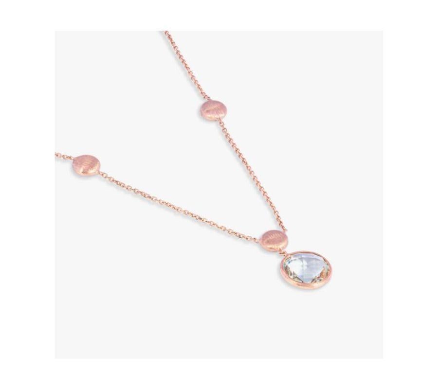 14K Satin Rose Gold Kensington Necklace with Prasiolite In New Condition For Sale In Fulham business exchange, London