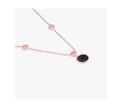 Collar Kensington Single Stone de oro rosa satinado de 14 quilates con zafiro