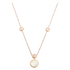 Collar Kensington Single Stone de oro rosa satinado de 14 quilates con nácar blanco