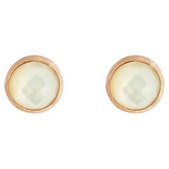 14k Satin Rose Gold Kensington Stud Earrings with White Mother of Pearl