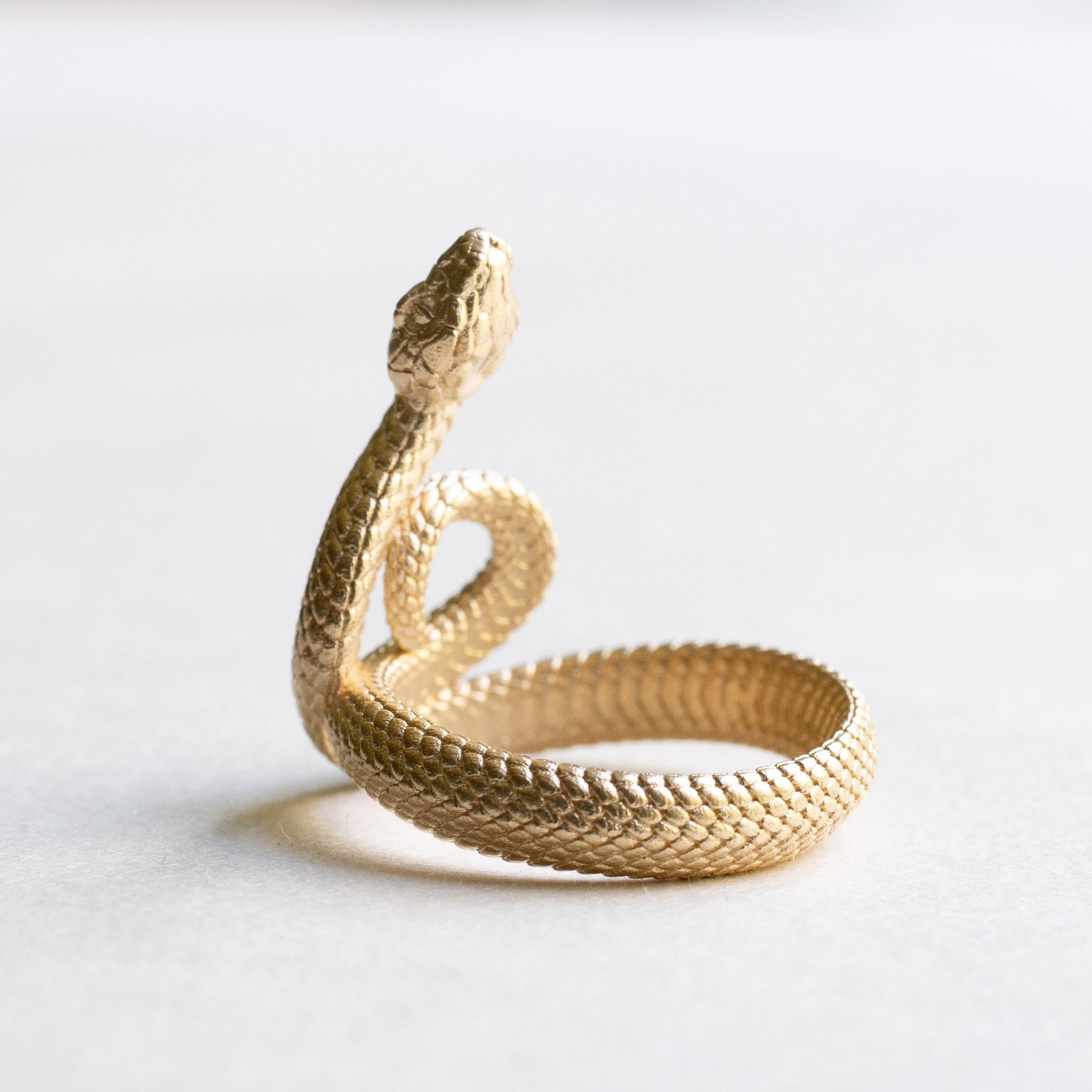 Contemporary 14K Serpent Ring