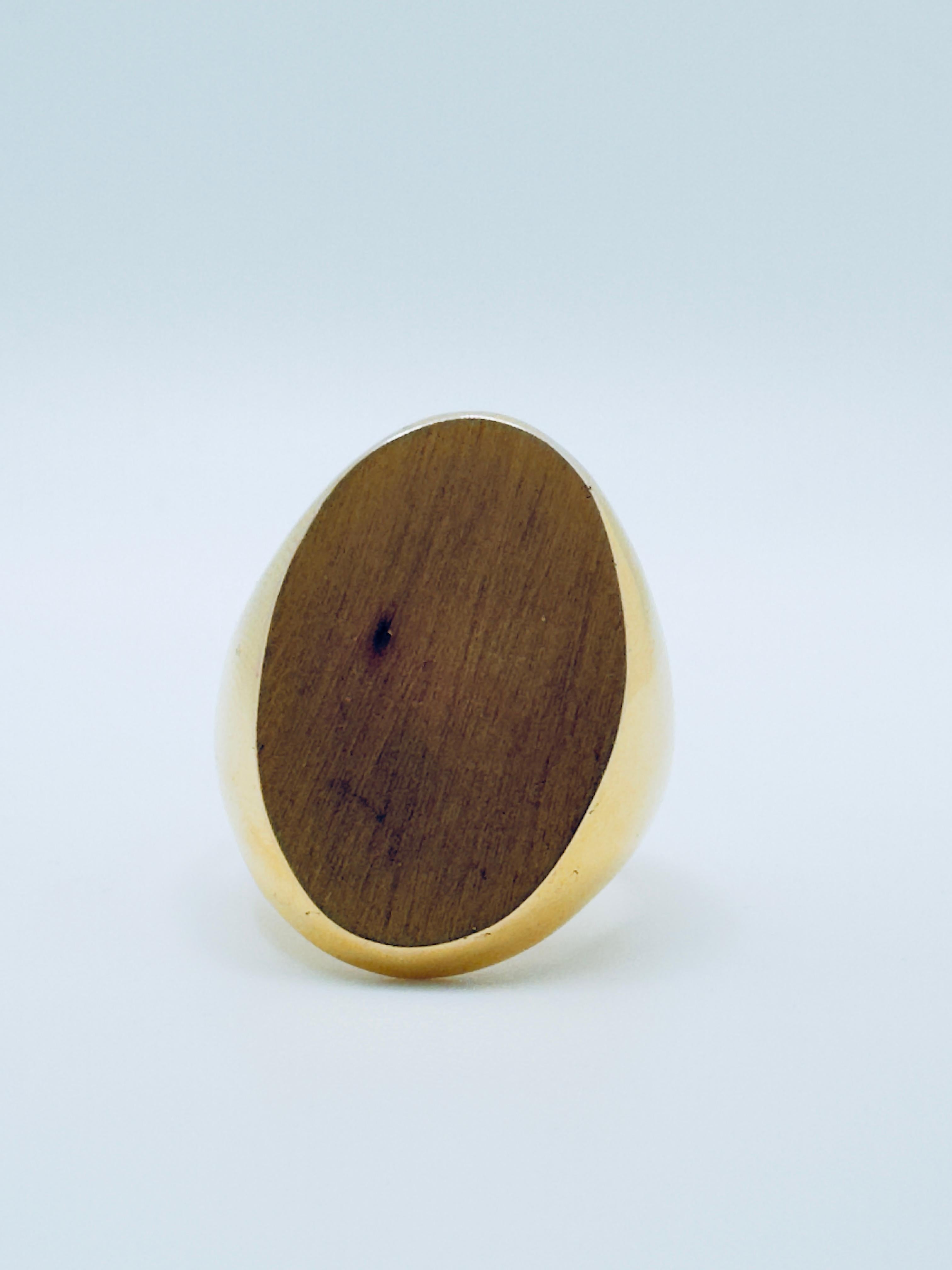 Art Deco 14K Signet Oval Ring For Sale