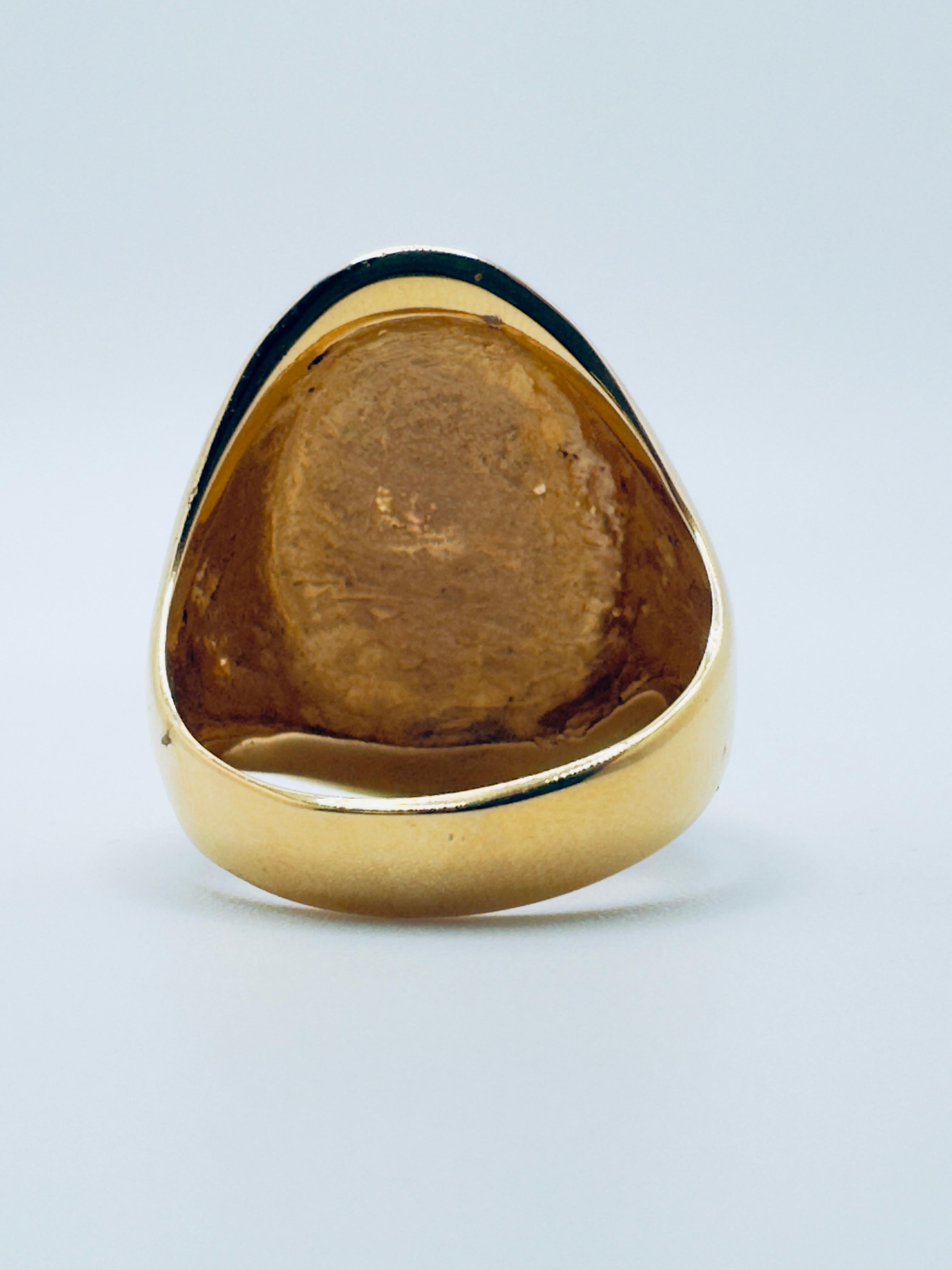Women's or Men's 14K Signet Oval Ring For Sale