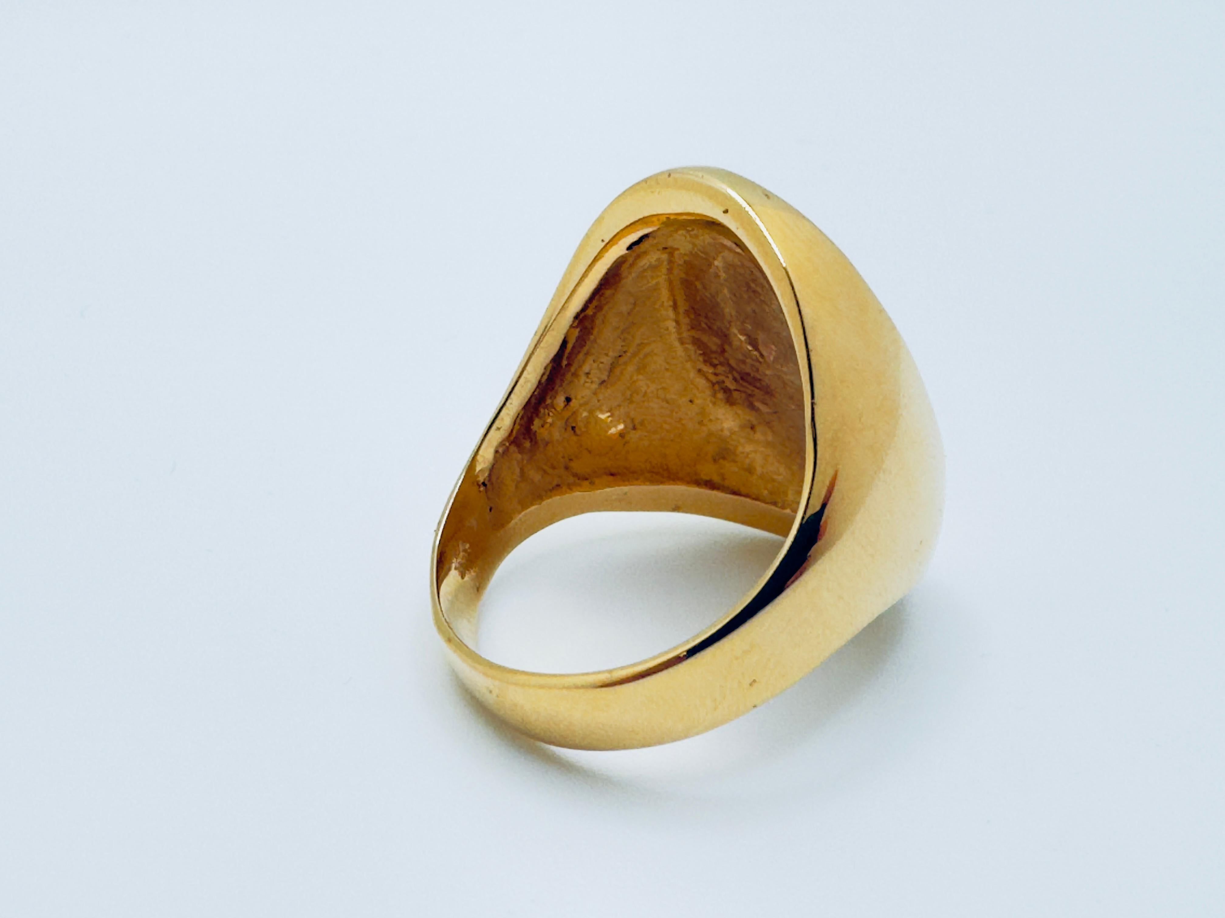 14K Signet Oval Ring For Sale 1