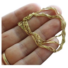 14k Singapore chain link Necklace. 14k Yellow Gold Singapore Twisted Curb Chain.