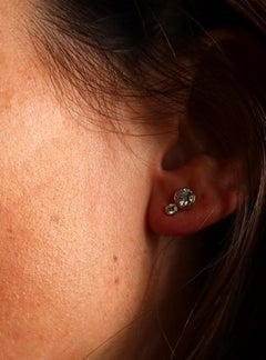 14k Single Stud Accent Earring with Diamonds