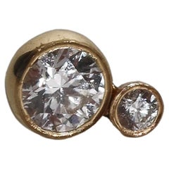 14k Single Stud Accent Earring with Diamonds
