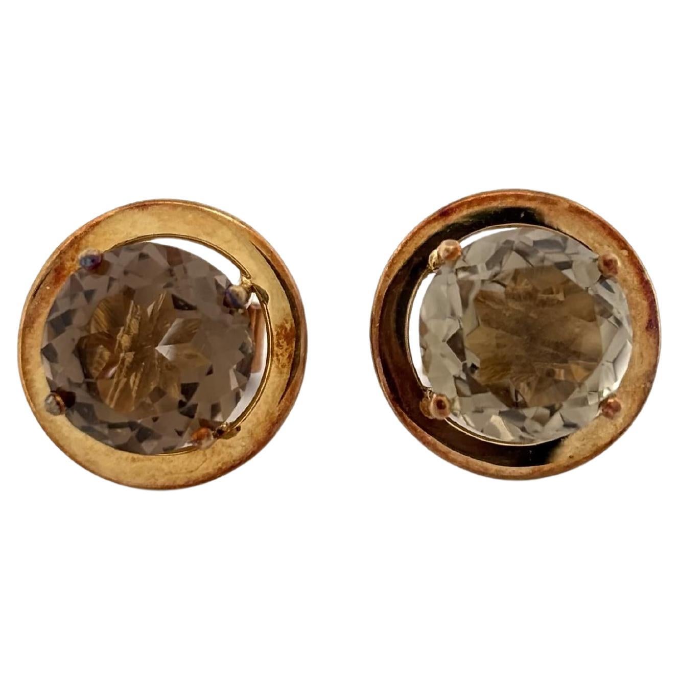 Boucles d
oreilles 14k Quartz fumé