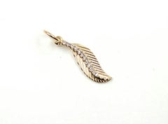 14K Solid Diamond Leaf Pendant Beautiful Dainty Pendant For Women Christmas Gift