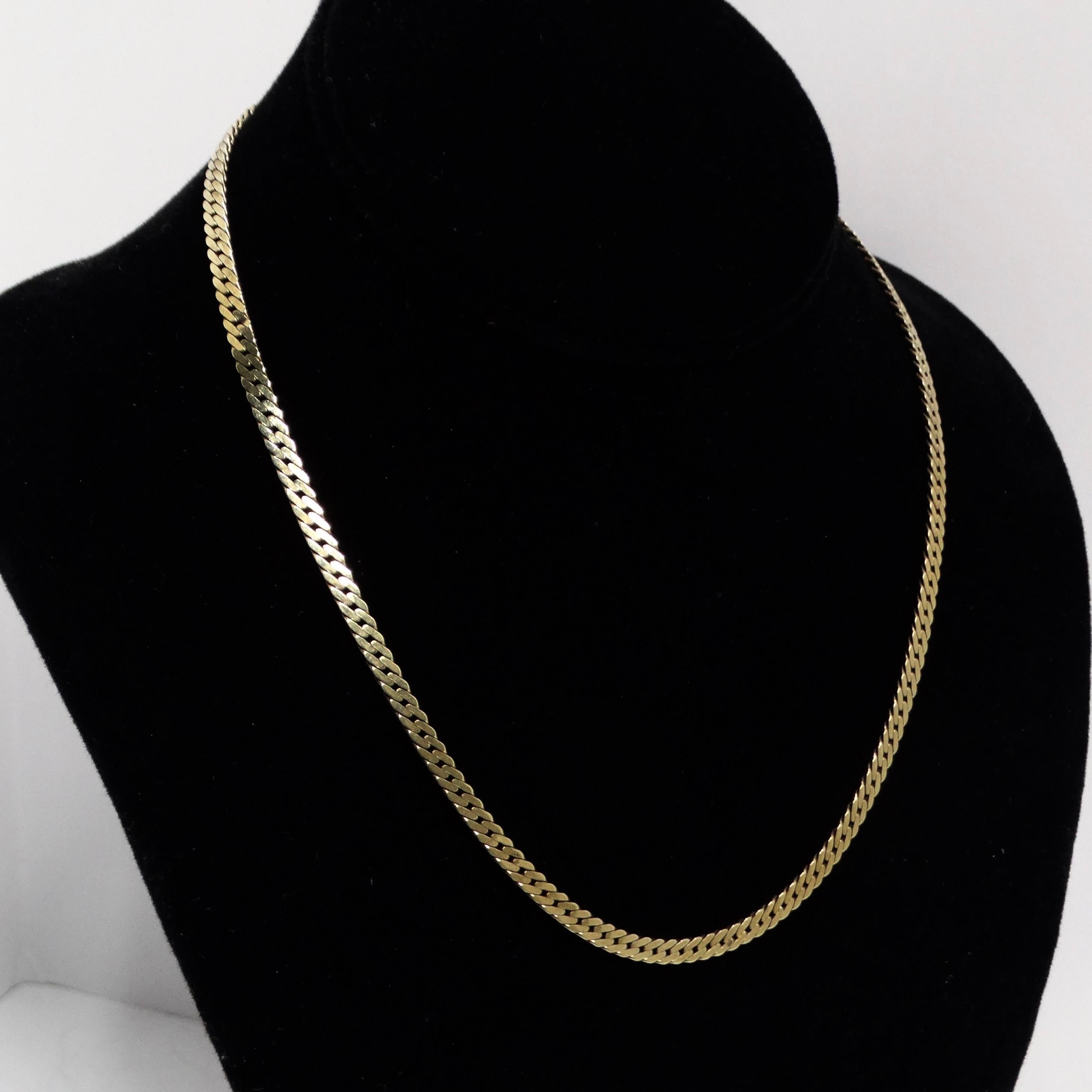 14K Solid Gold 1980s Chain Necklace 6