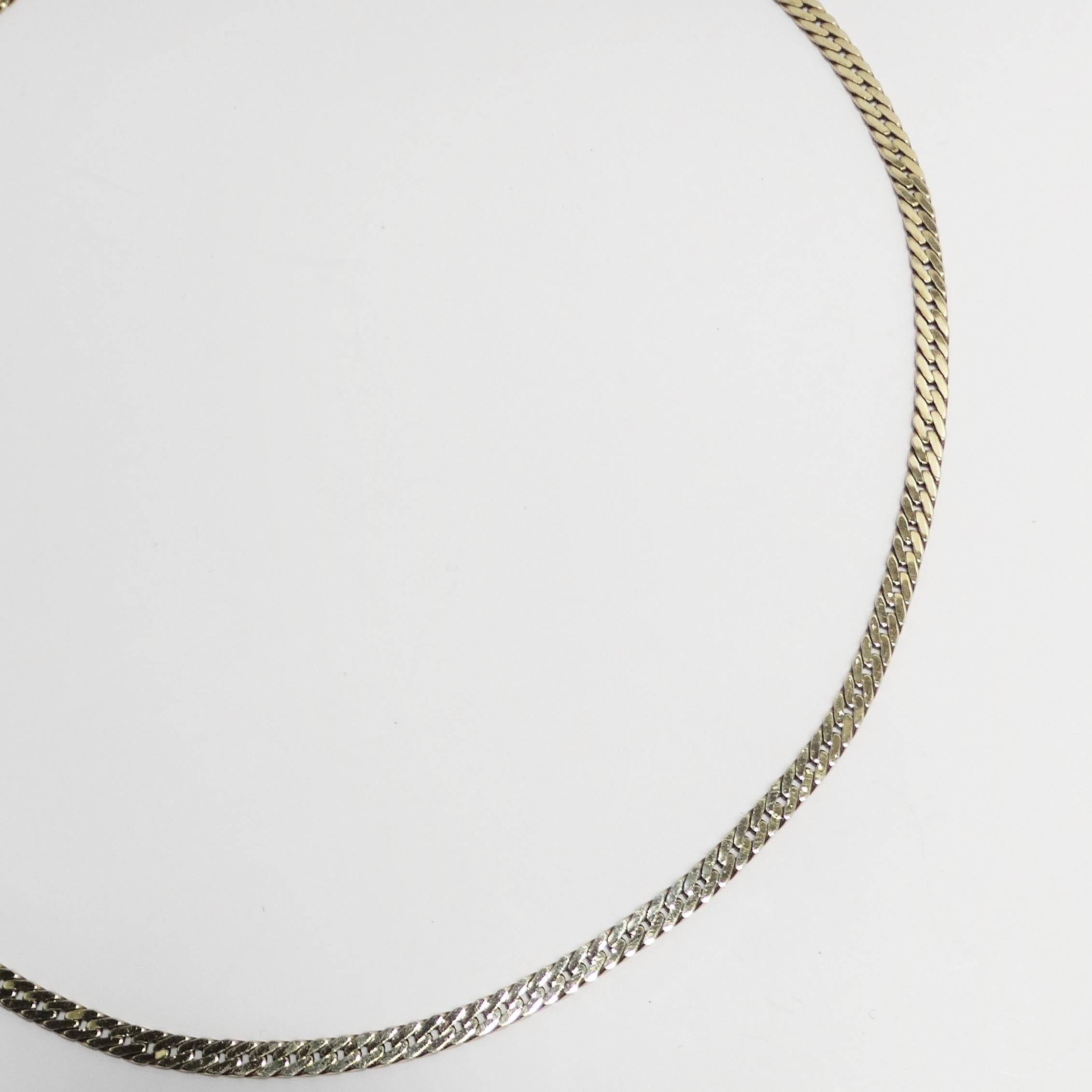 Women's or Men's 14K Solid Gold 1980s Chain Necklace