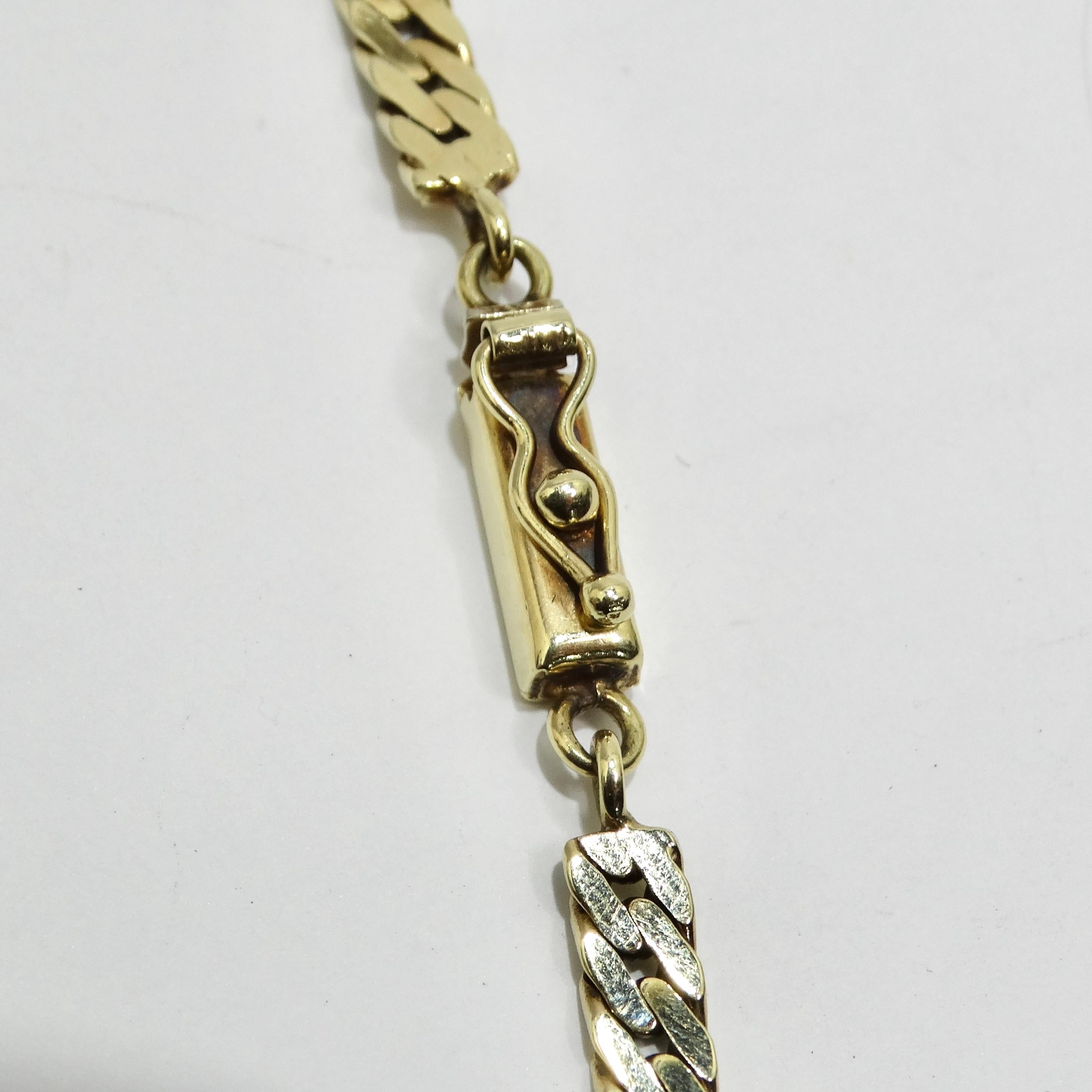 14K Solid Gold 1980s Chain Necklace 1