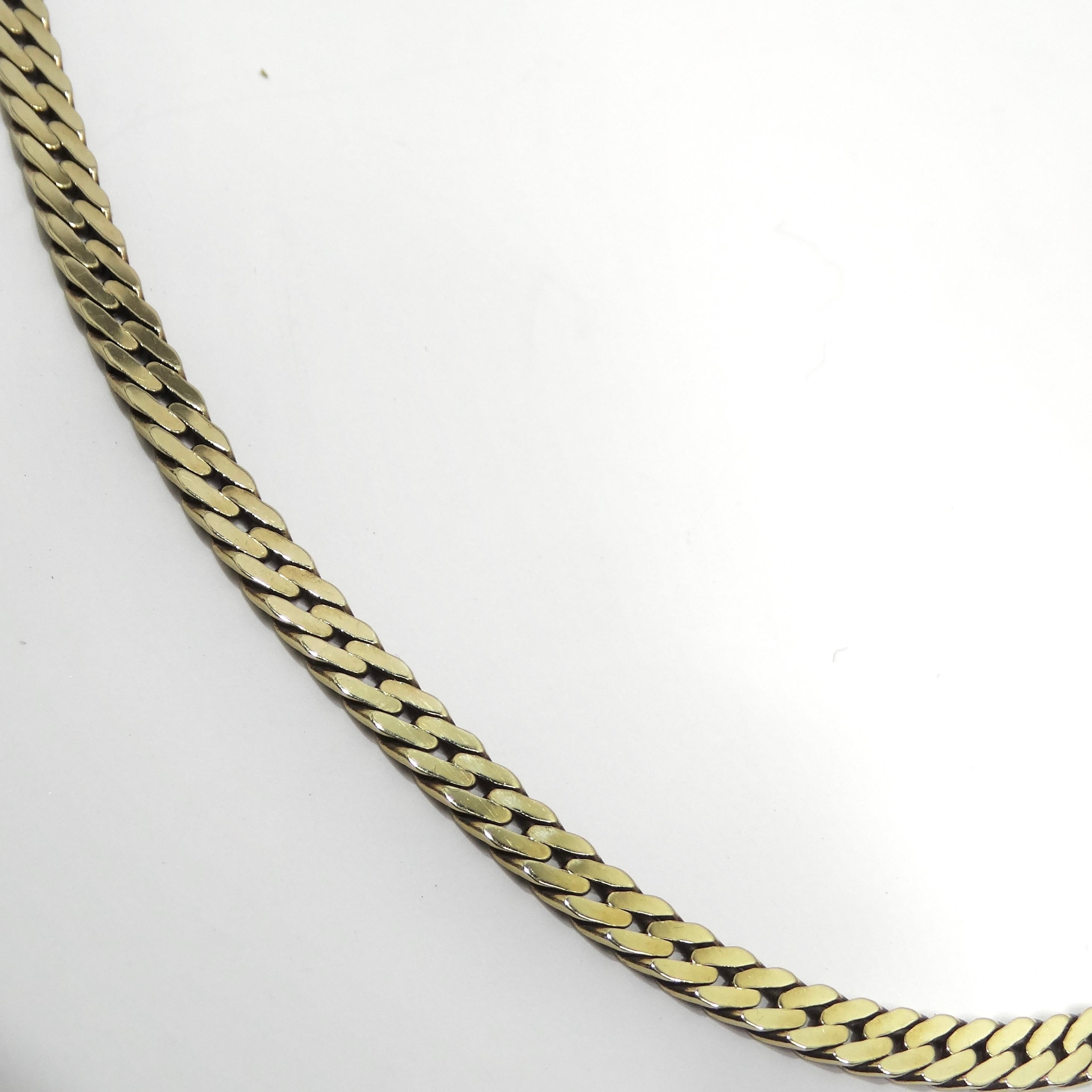 14K Solid Gold 1980s Chain Necklace 3