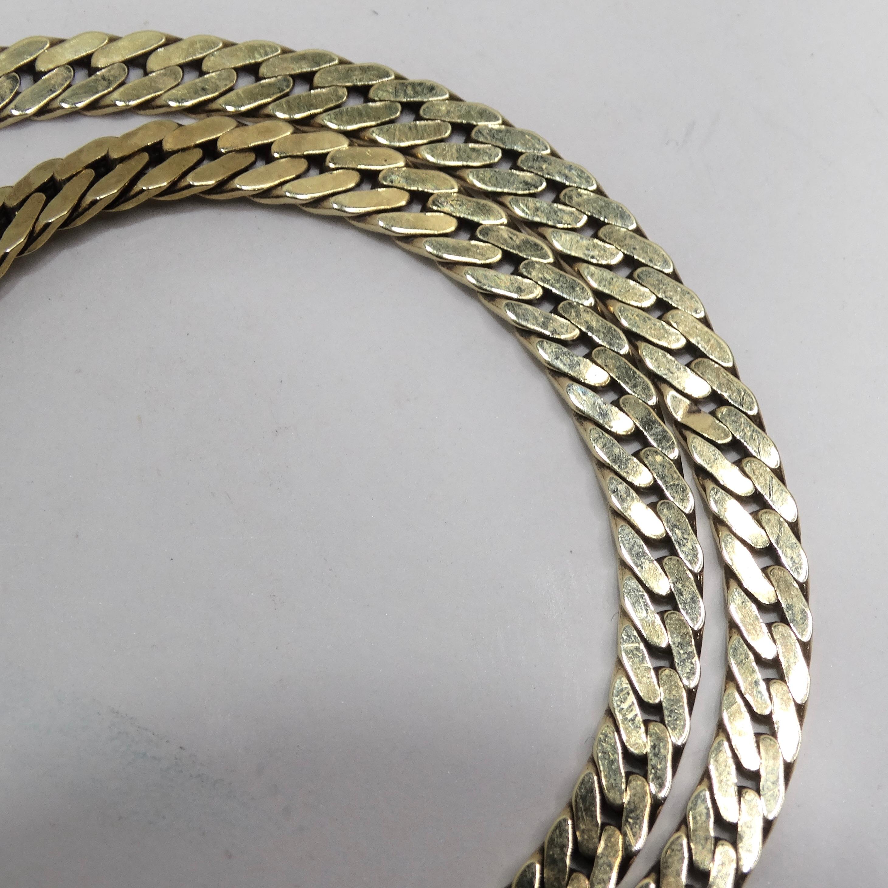 14K Solid Gold 1980s Chain Necklace 4