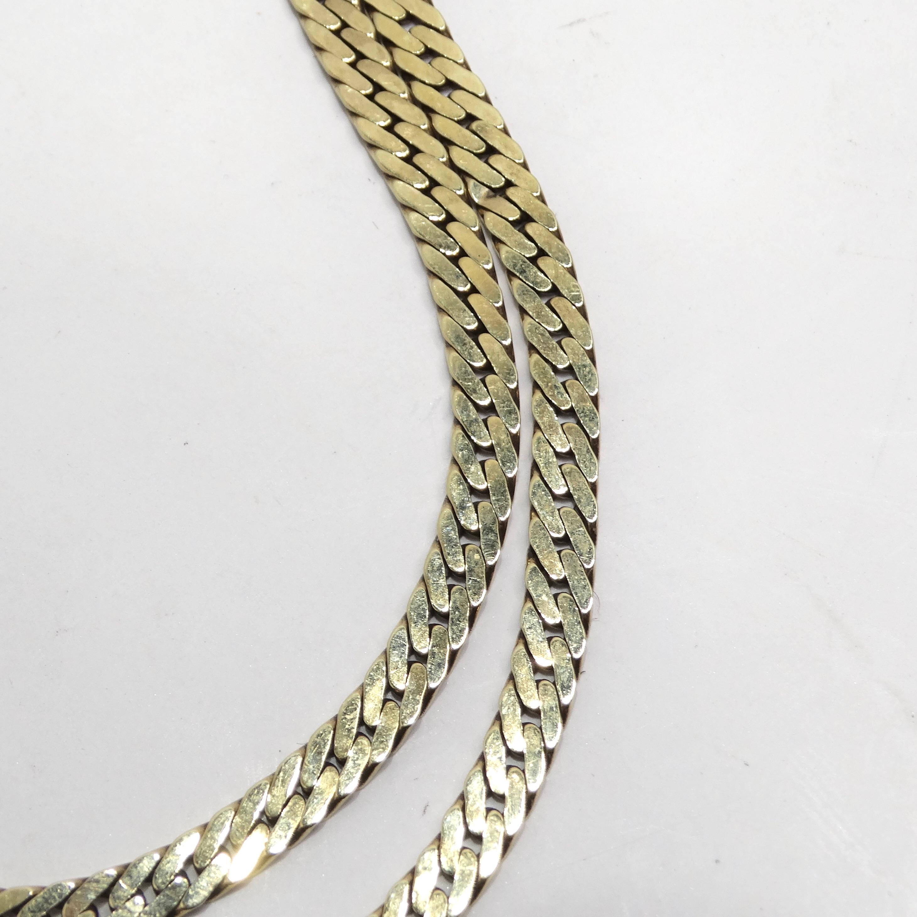 14K Solid Gold 1980s Chain Necklace 5