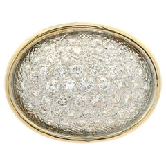 14k Solid Gold 2,2ctw Diamant breite große Puffed Oval Slide Open Enhancer Anhänger