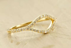 14k Solid Gold and Diamond Infinity Eye Ring