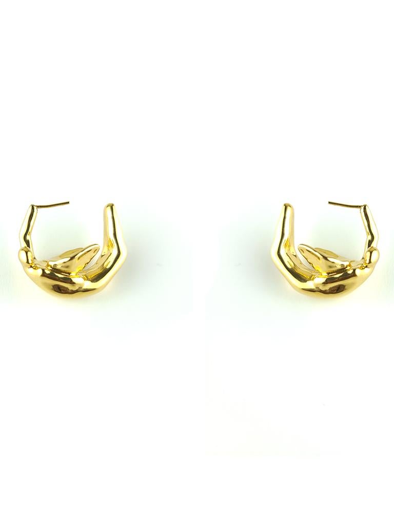 14k gold angel hoop earrings