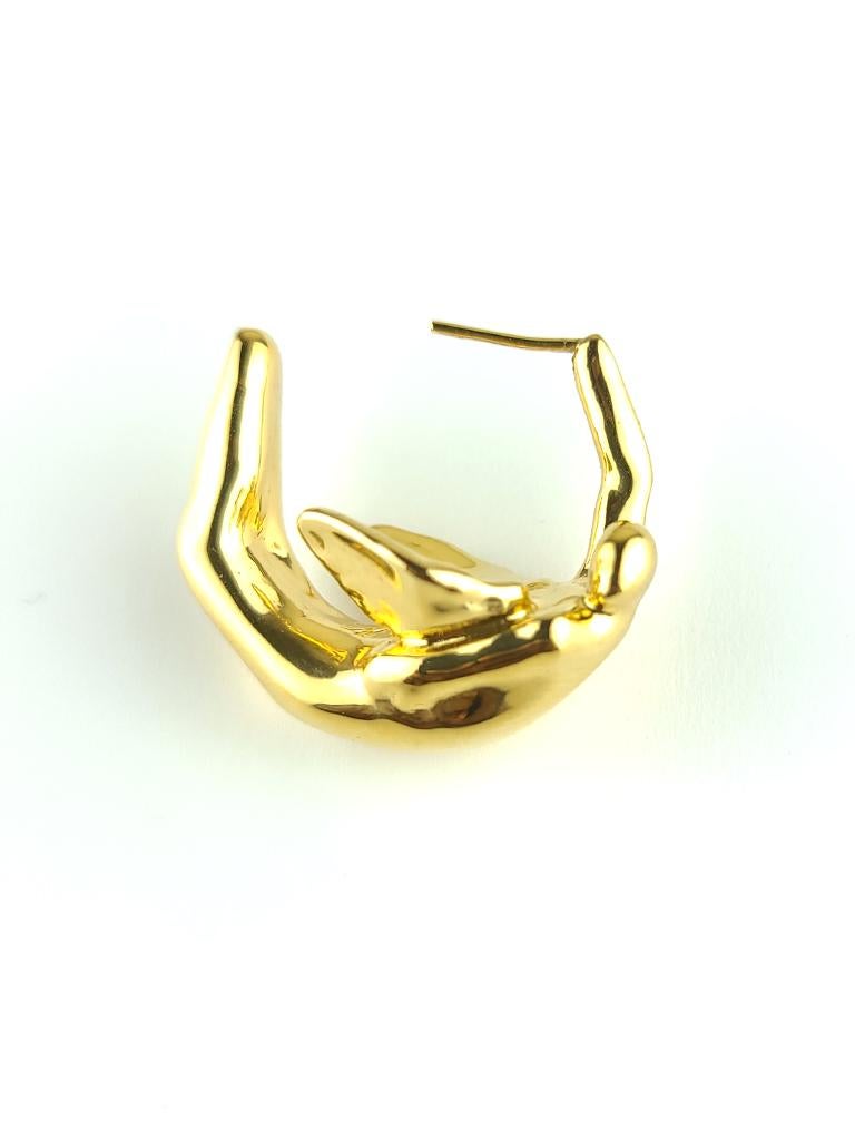 Artist 14k Solid Gold Angel Hoops by Pieces by Nicholas Moore For Sale