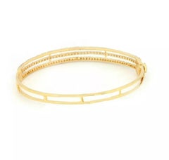 14K Solid Gold Bangle Bracelet Natural Diamond Designer Bracelet