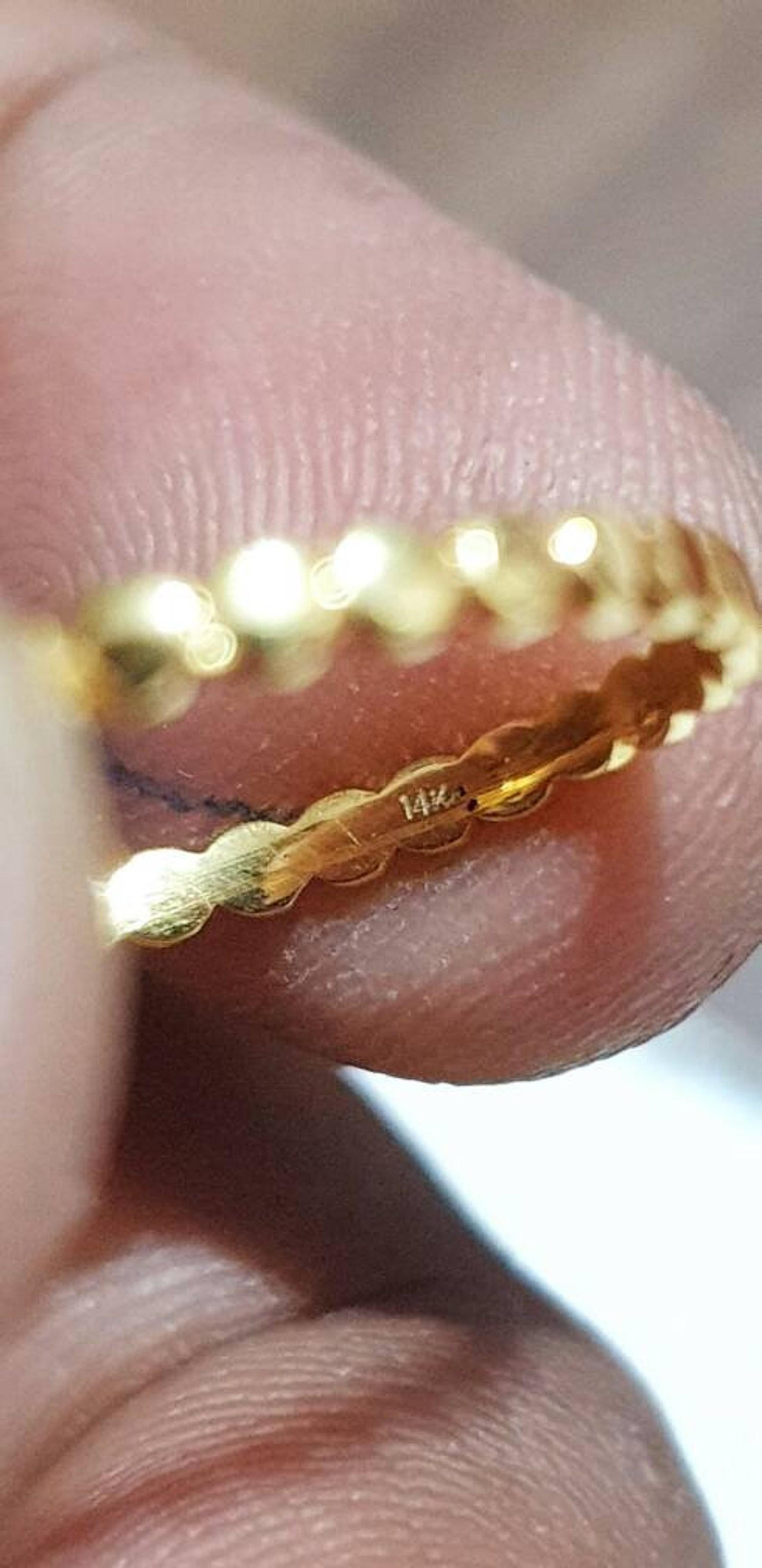 14k Solid Gold Beaded Ring Solid Gold Ring For Her Unique Anniversary Gift . In New Condition For Sale In Chicago, IL