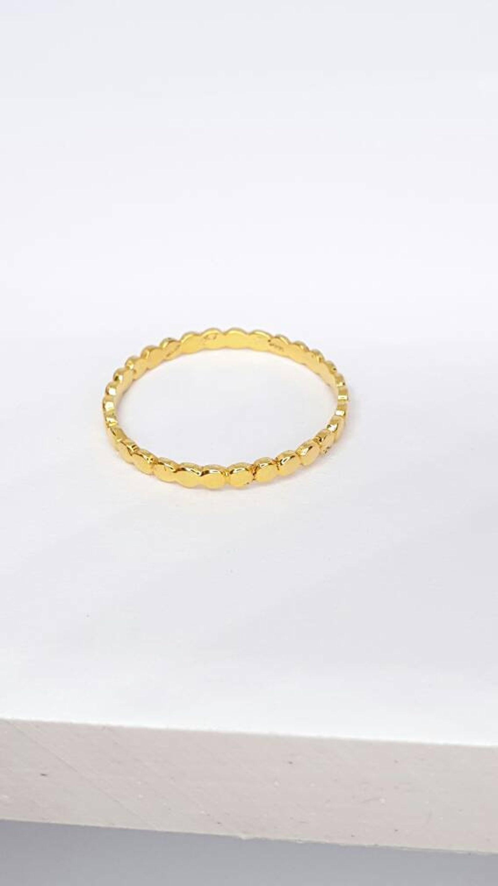 14k Solid Gold Beaded Ring Solid Gold Ring For Her Unique Anniversary Gift . For Sale 1