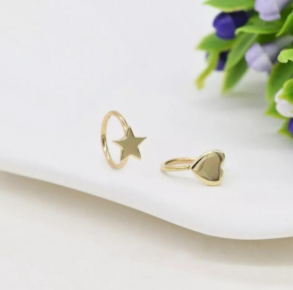 14K Gold Solid Hoop Nose Ring Tragus Helix Lip Jewelry Body Piercings. Unisexe en vente