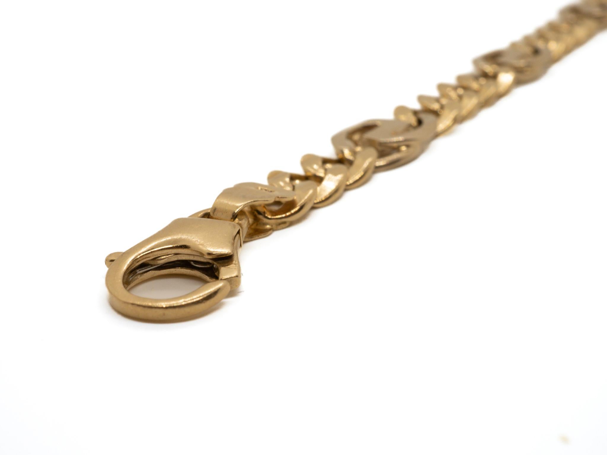 Chain Bracelet 14K Yellow Gold For Him In Excellent Condition For Sale In Geneva, CH