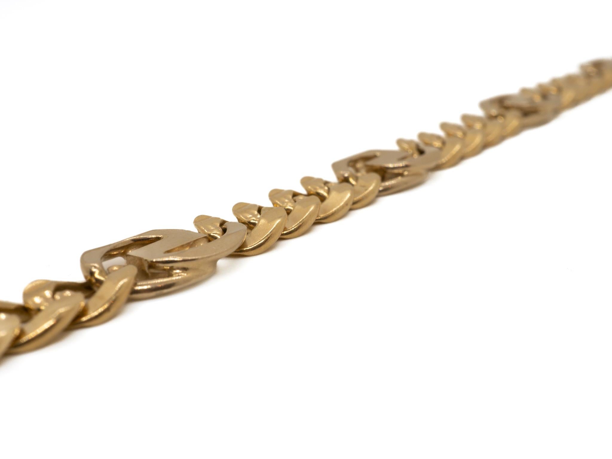 Men's Chain Bracelet 14K Yellow Gold For Him For Sale