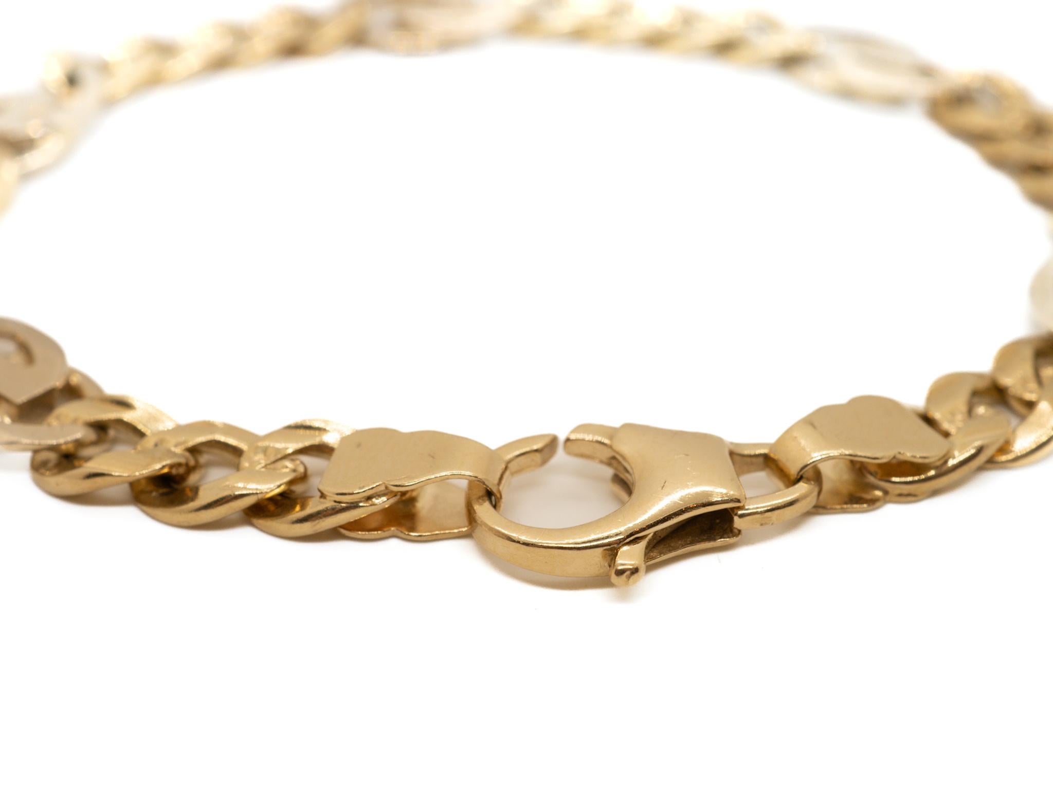 Chain Bracelet 14K Yellow Gold For Him For Sale 1