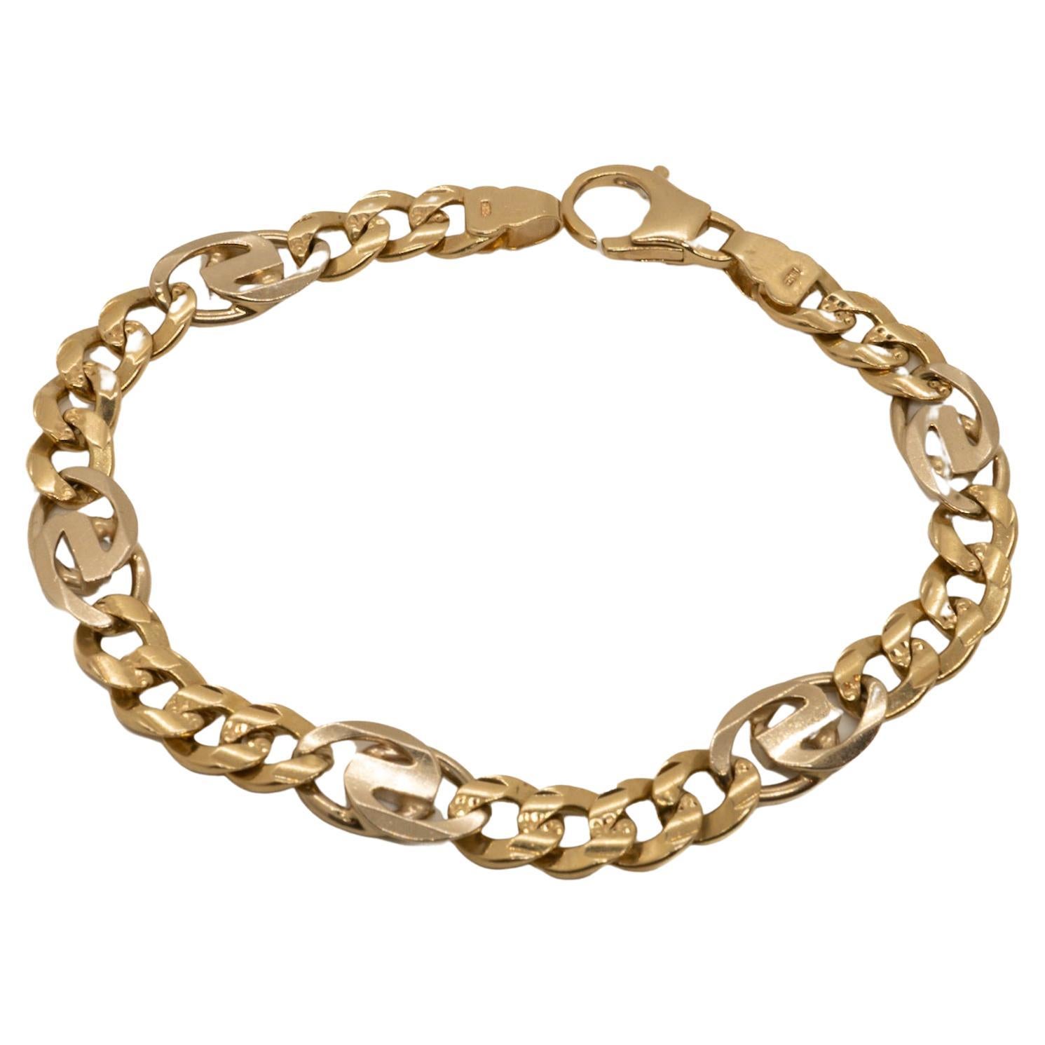 Chain Bracelet 14K Yellow Gold For Him For Sale