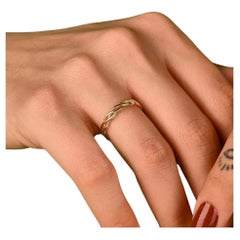 14K Solid Gold Braided Gold Ring Wedding Ring For Women Birthday Gifts.
