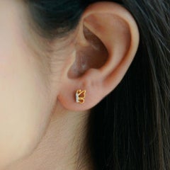 14K Solid Gold Butterfly Studs Dainty Butterfly Ear Studs Gold Cute Earrings.