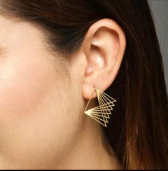 14K Solid Gold Cascade Earrings Gold Designer Jewelry For Women Designer Gift