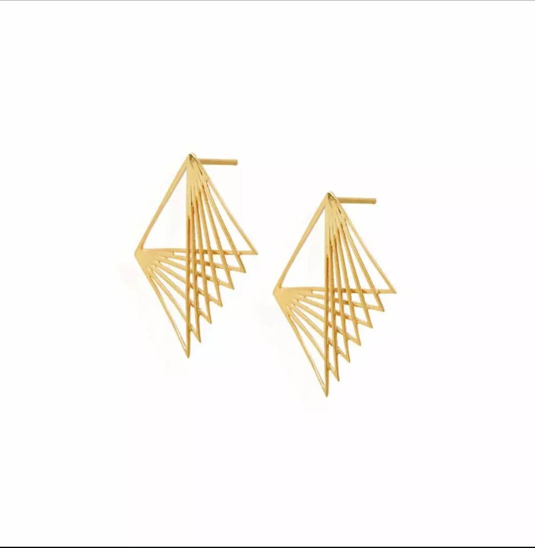 Women's or Men's 14K Solid Gold Cascade Earrings Gold Designer Jewelry For Women Designer Gift For Sale