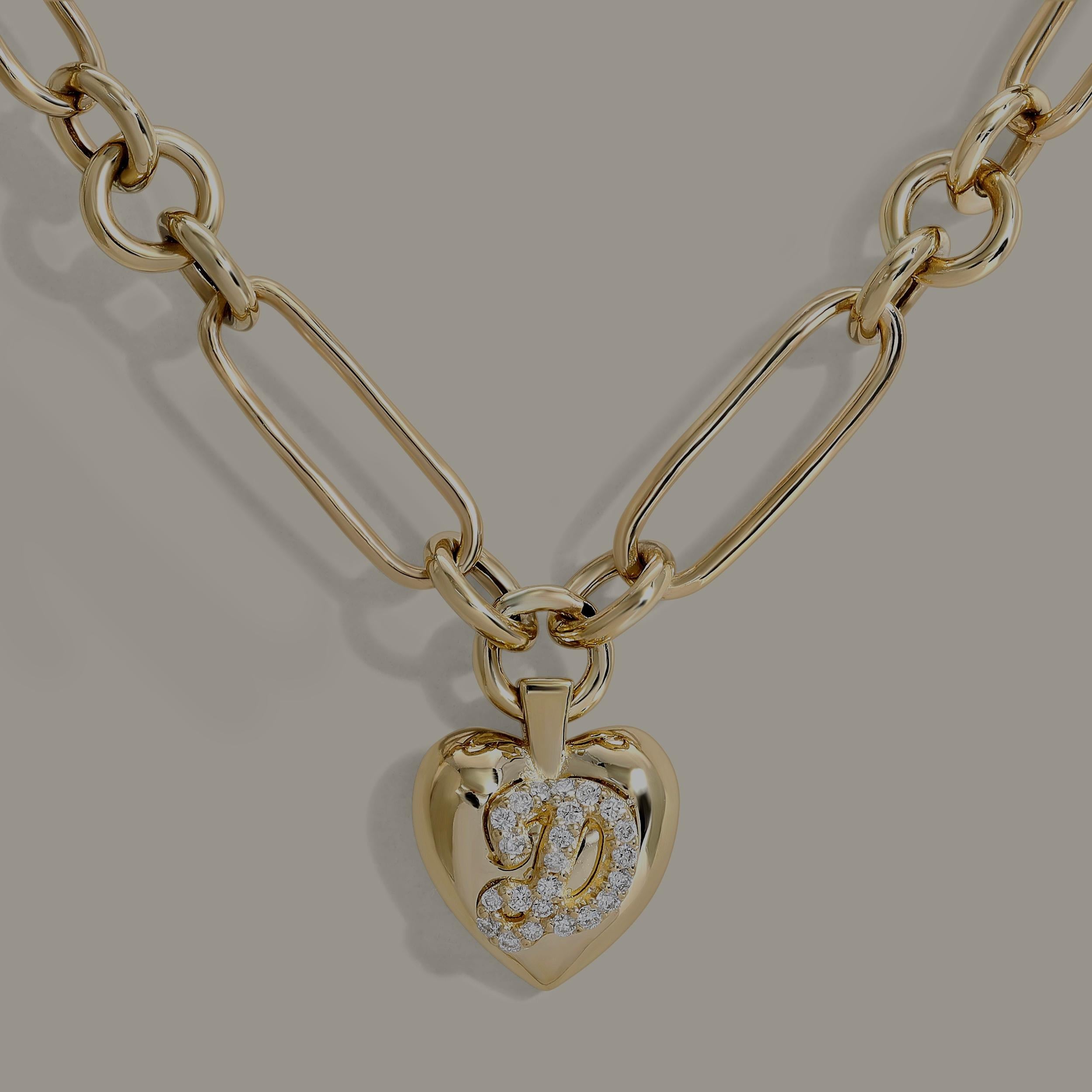 14k gold heart charm bracelet