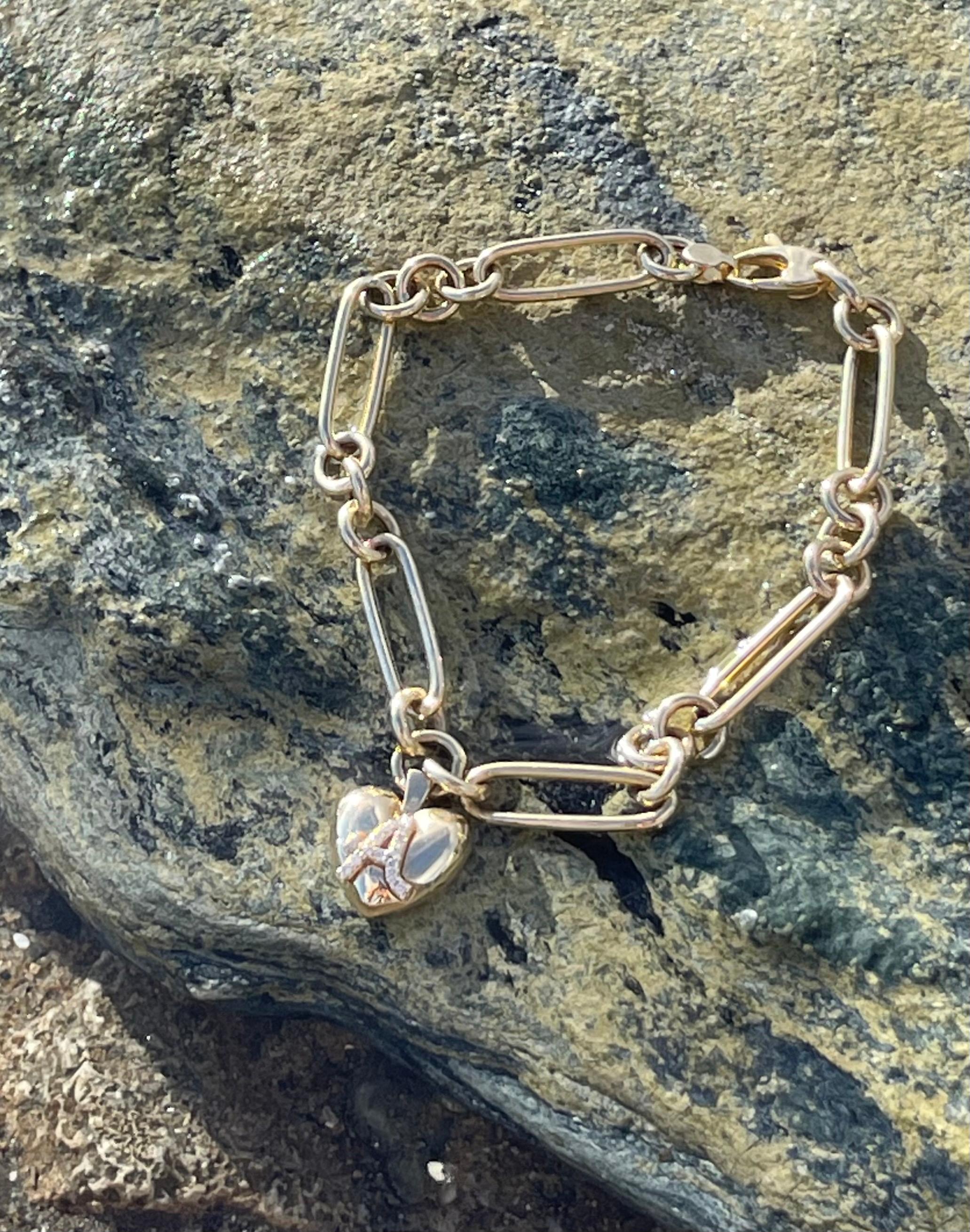 heart initial bracelet