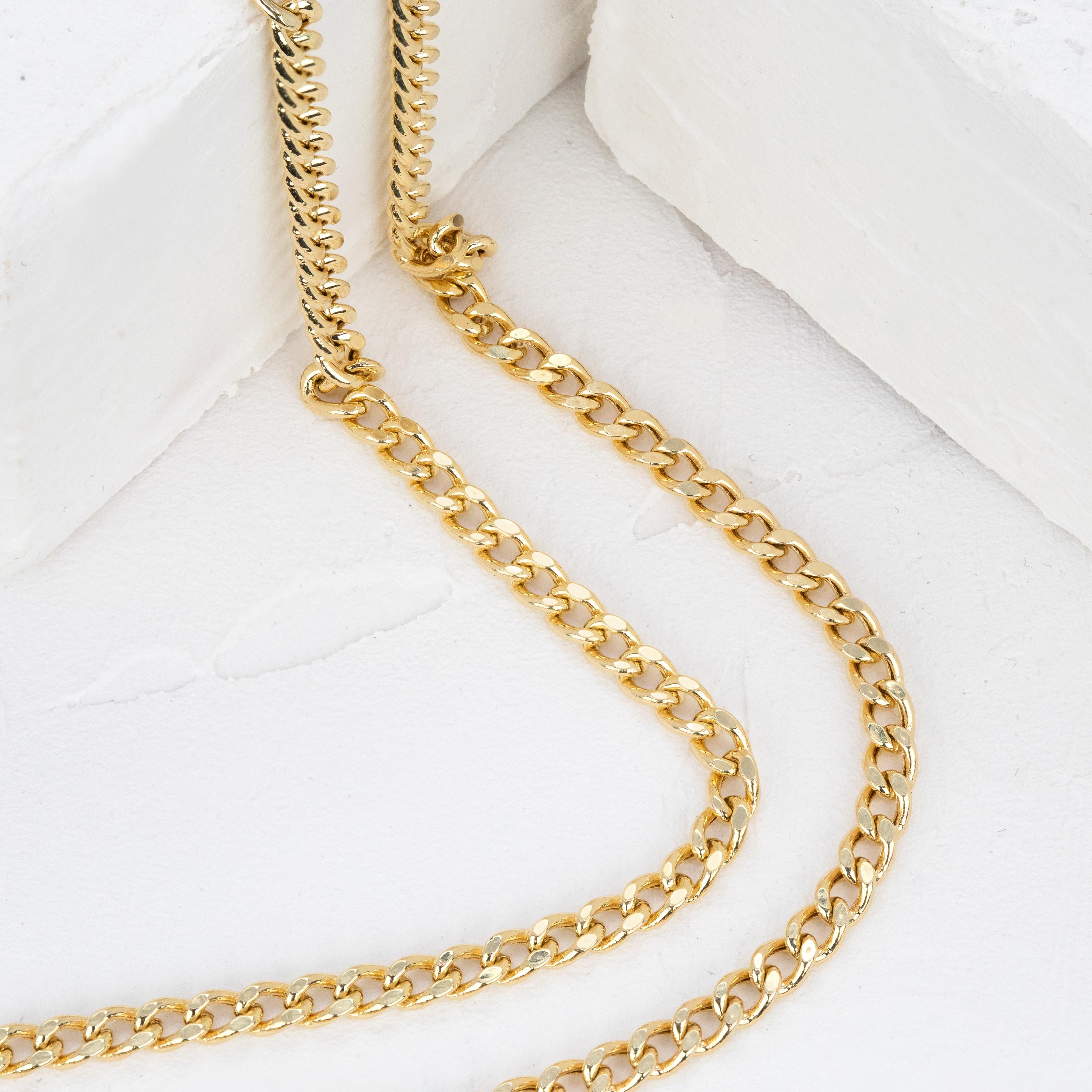 14K Solid Gold Chain Necklace, 50cm Dainty Gold Necklace for Women, 7g Real Gold For Sale 7