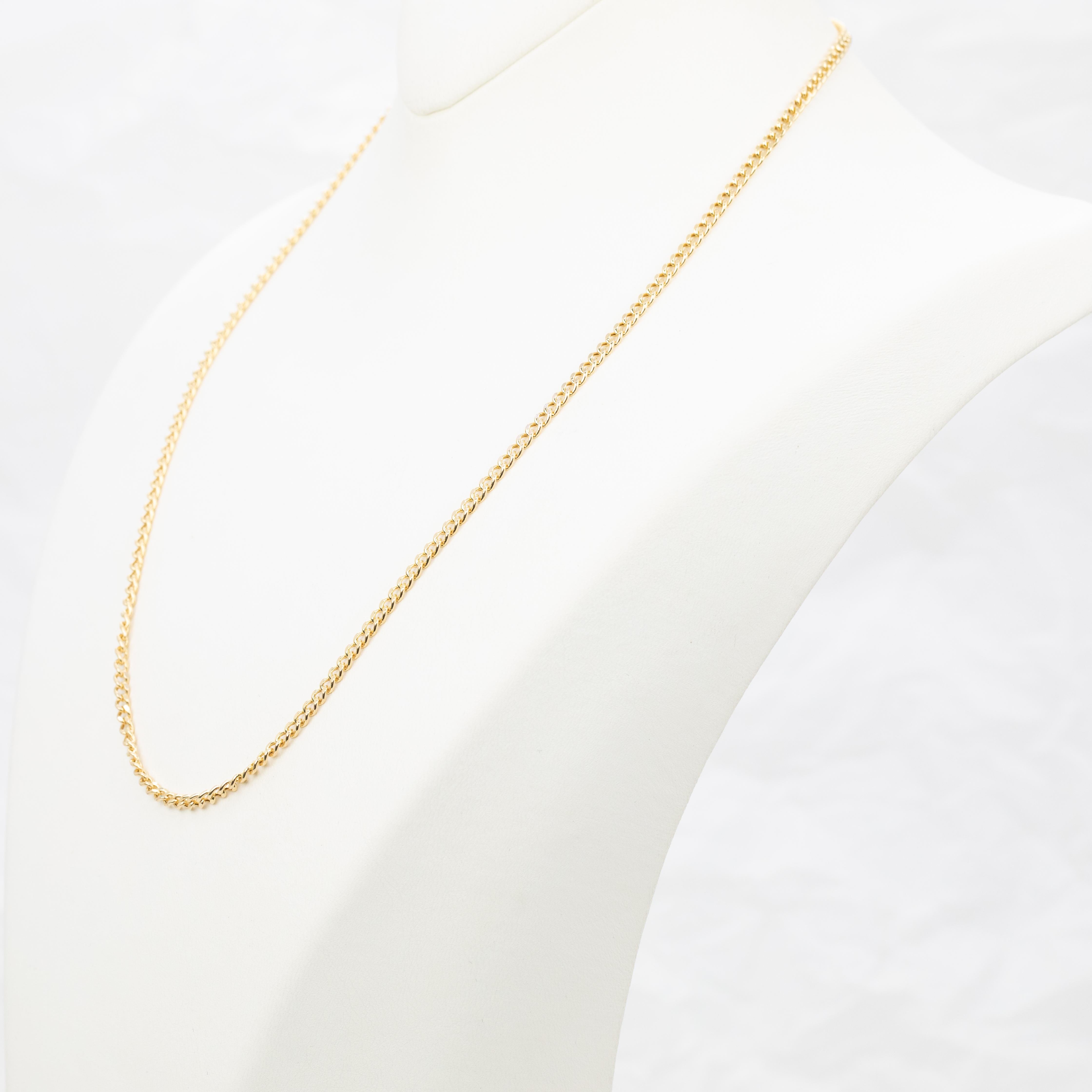 14K Solid Gold Chain Necklace, 50cm Dainty Gold Necklace for Women, 7g Real Gold In New Condition For Sale In ISTANBUL, TR