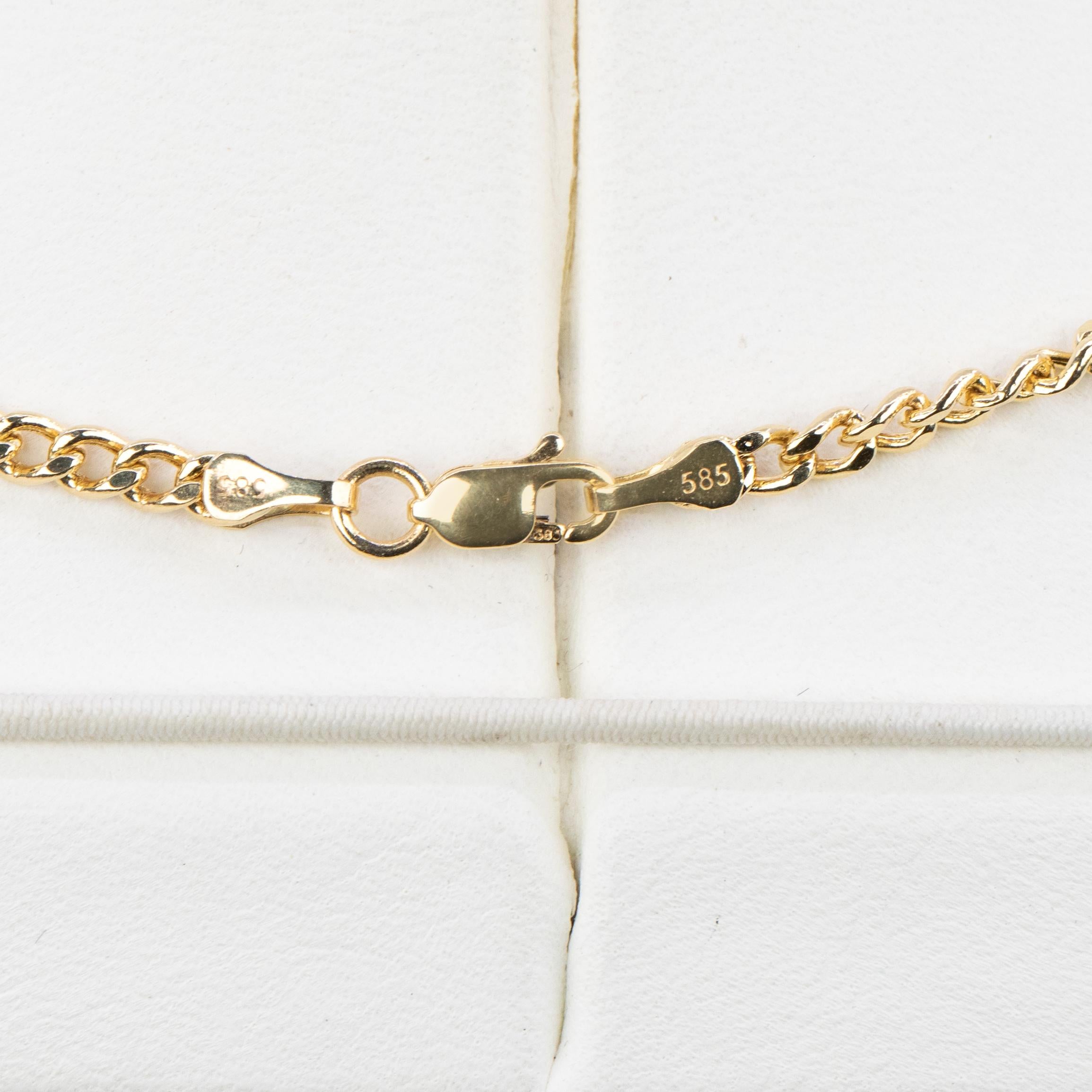 14K Solid Gold Chain Necklace, 50cm Dainty Gold Necklace for Women, 7g Real Gold For Sale 2