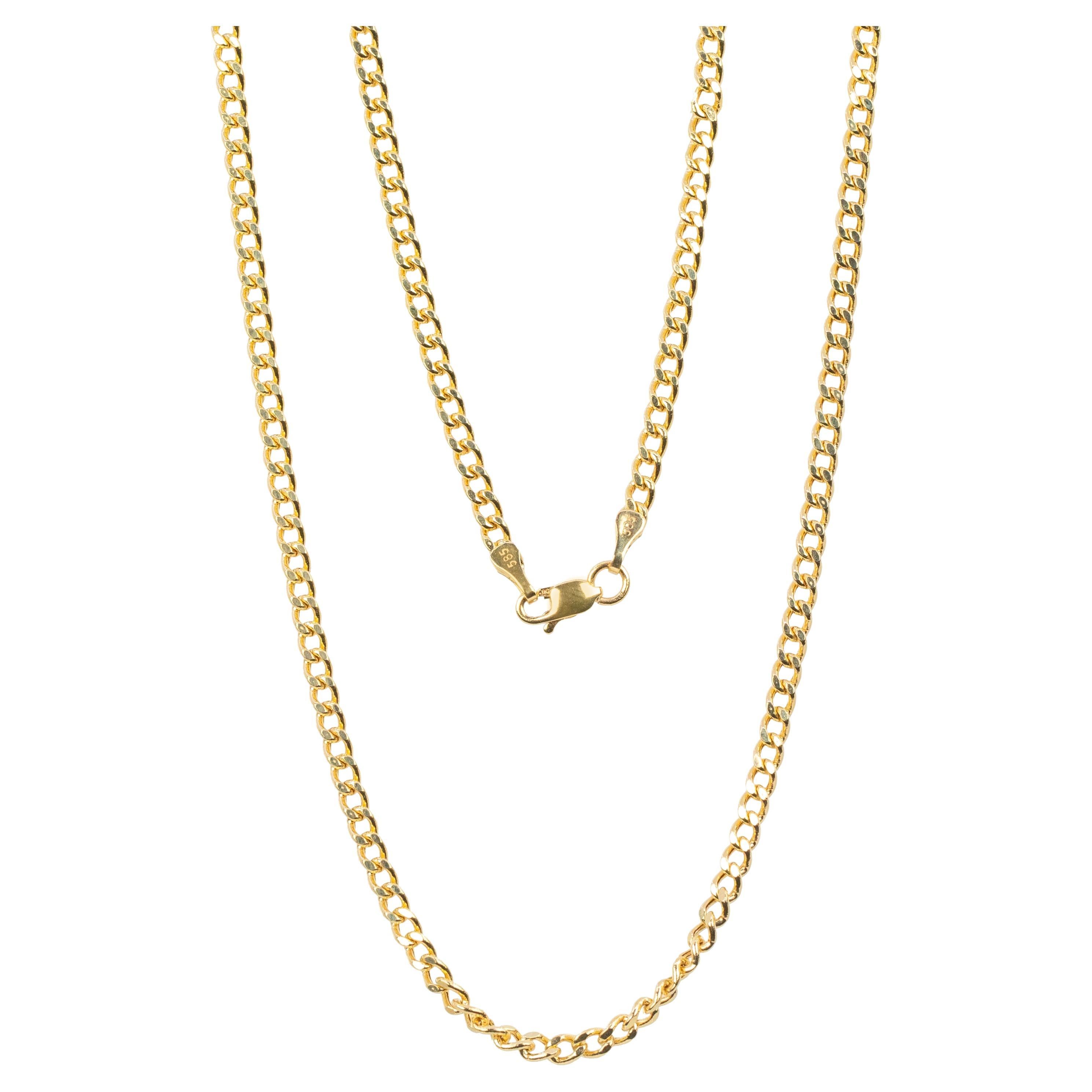 14K Solid Gold Chain Necklace, 50cm Dainty Gold Necklace for Women, 7g Real Gold