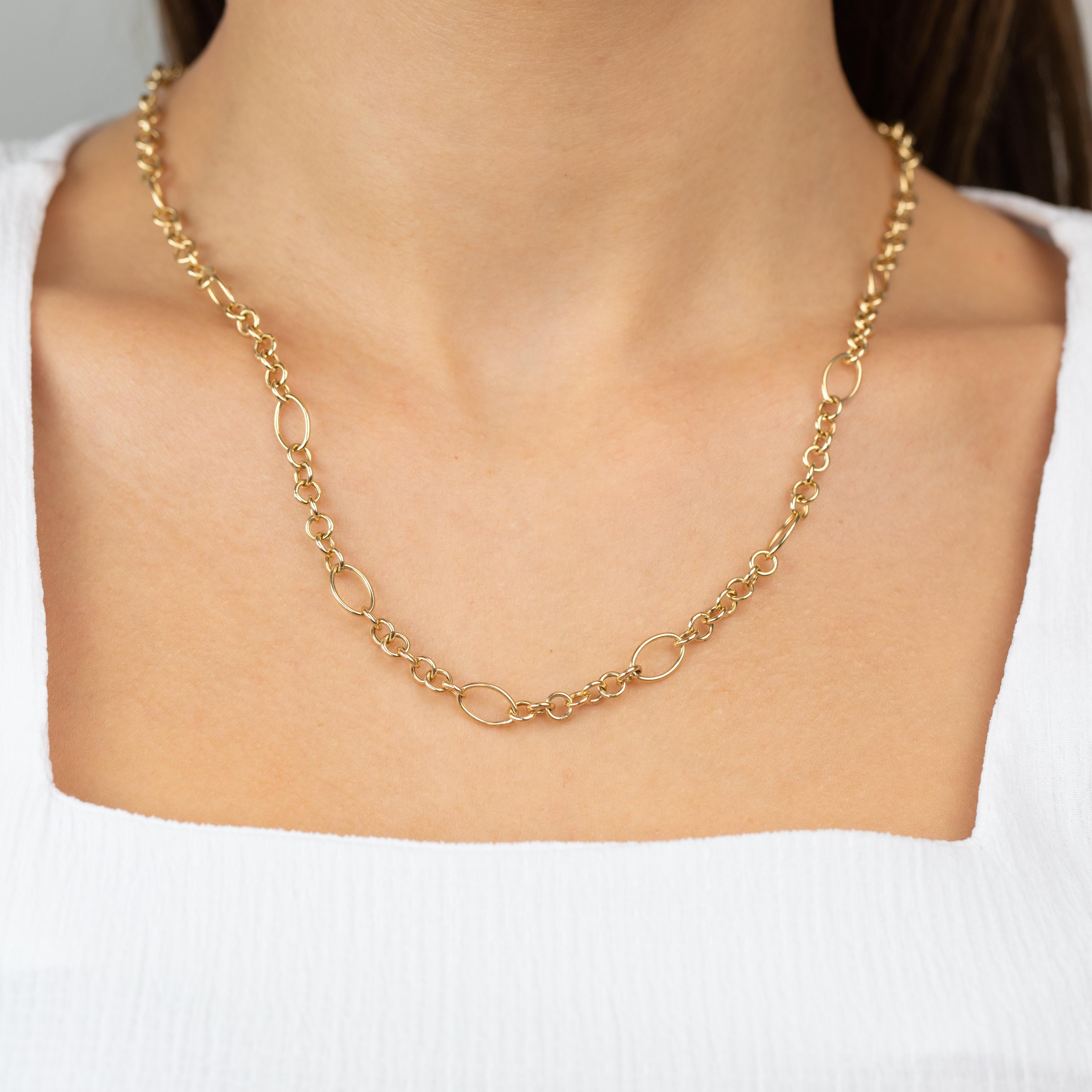 14K Solid Gold Chain Necklace, 54cm Dainty Gold Necklace for Women, 5g Real Gold For Sale 7