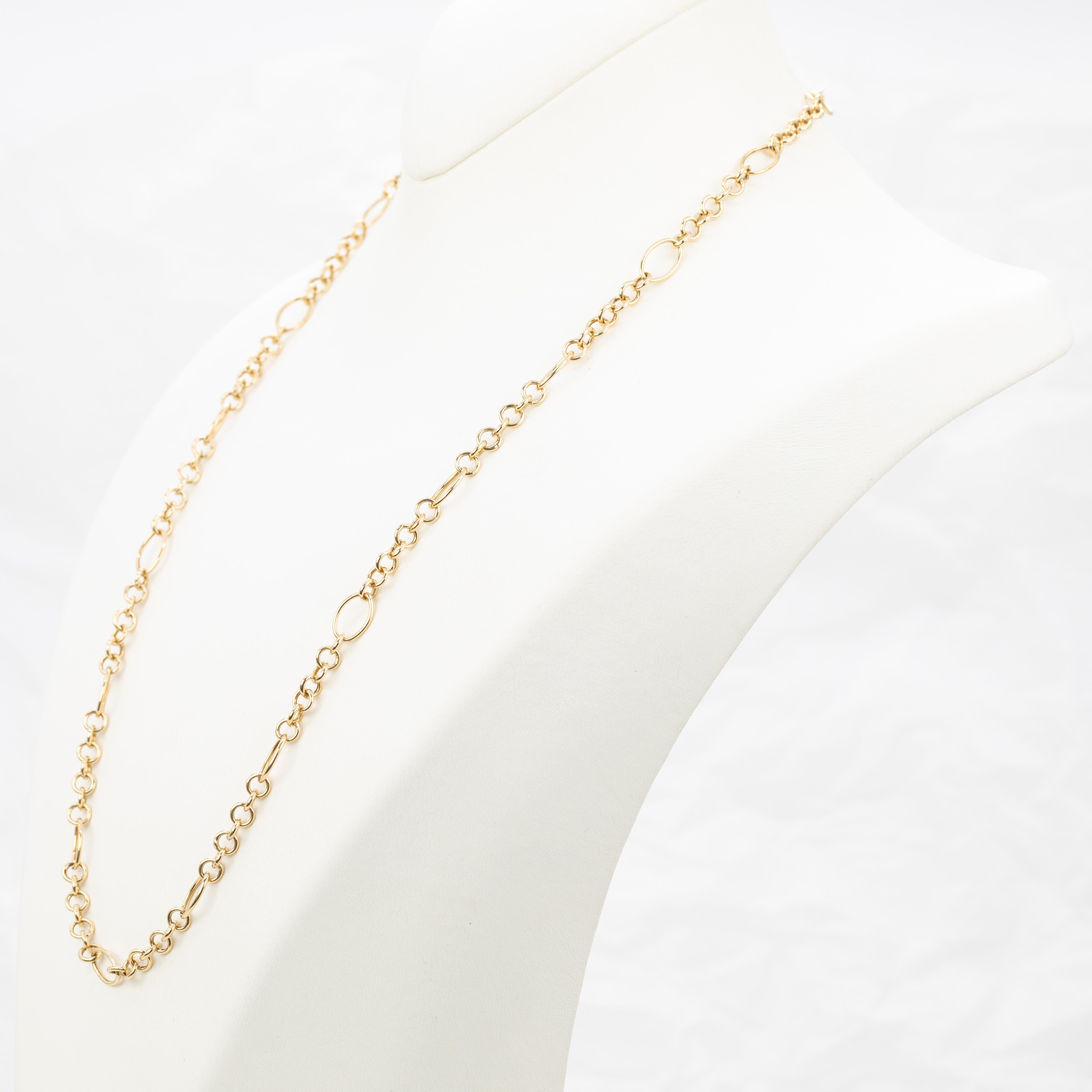 14K Solid Gold Chain Necklace, 54cm Dainty Gold Necklace for Women, 5g Real Gold In New Condition For Sale In ISTANBUL, TR