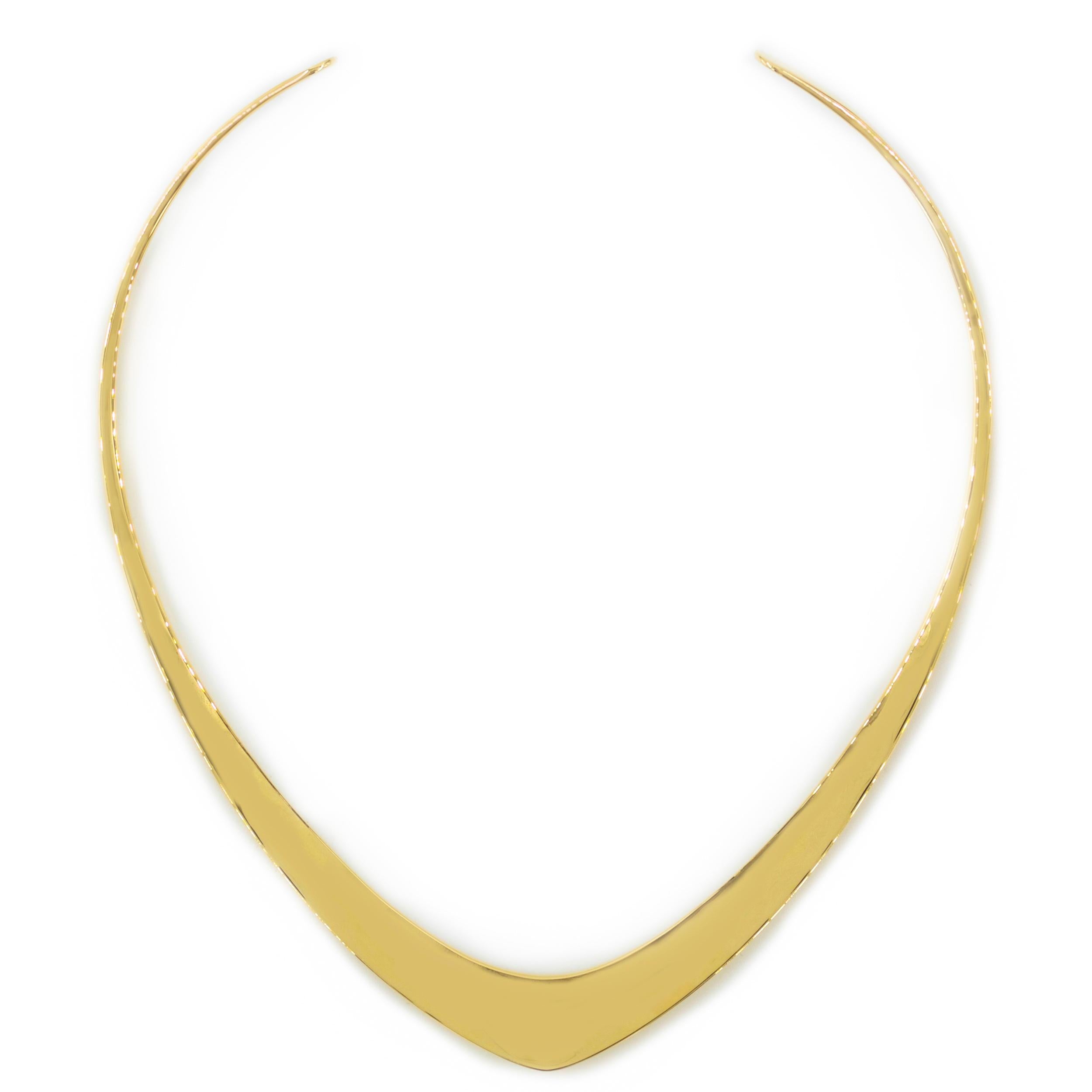 North American 14k Solid Gold Choker Collar Necklace by Ronald Hayes Pearson