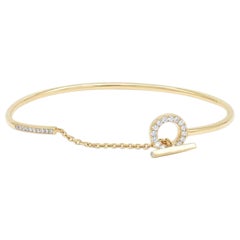 Bracelet en or massif 14k Circle Toggle Flexible Bangle