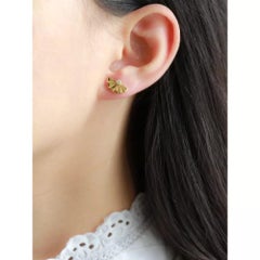 14K Solid Gold D Shape Earring Handmade for Women