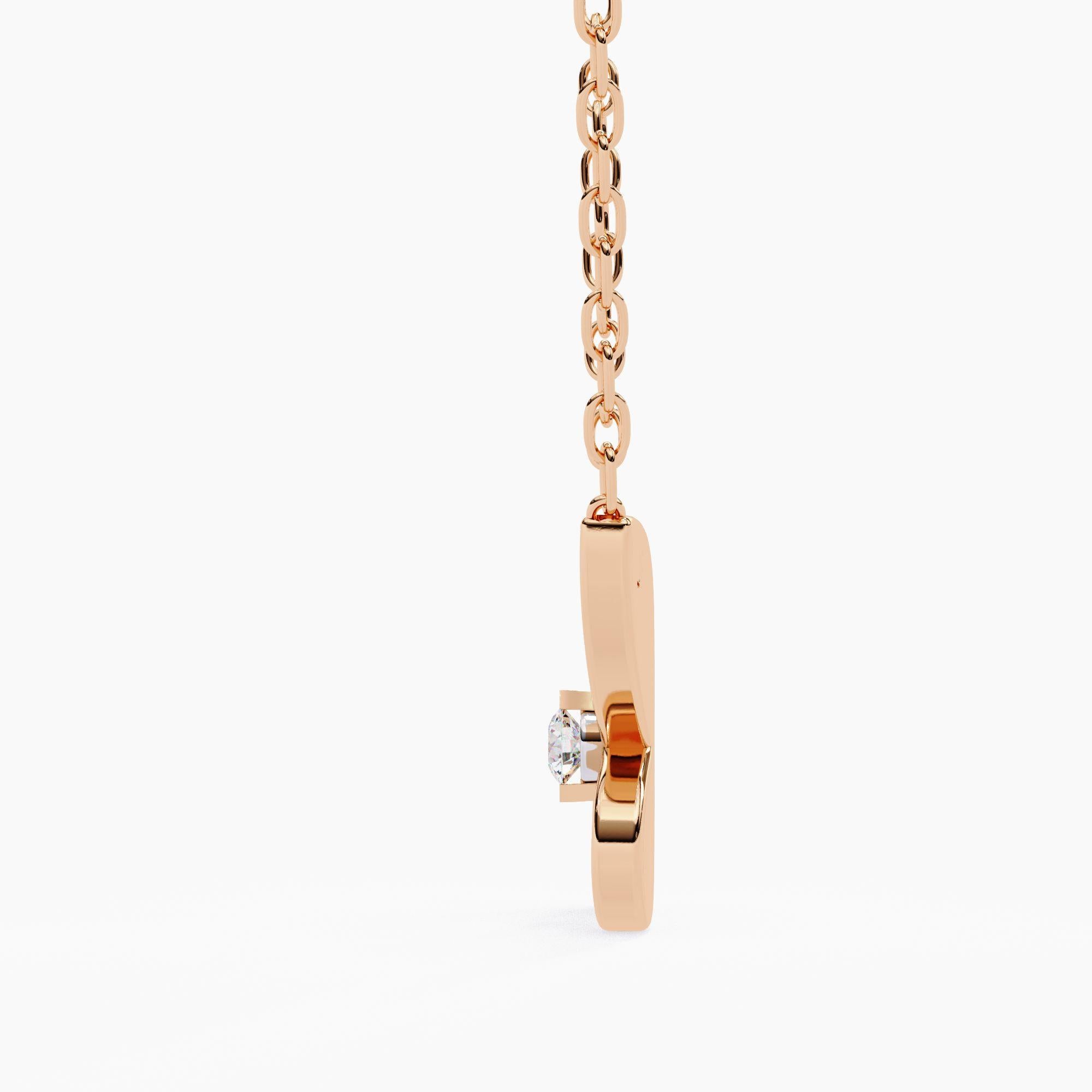 Pendentif papillon en or massif 14 carats, diamants ronds 1/10, SI GH en vente 1