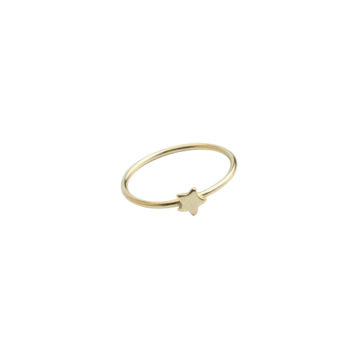 Bague en or massif 14k avec croissant et étoile Bague minimaliste et délicate Cadeau en vente